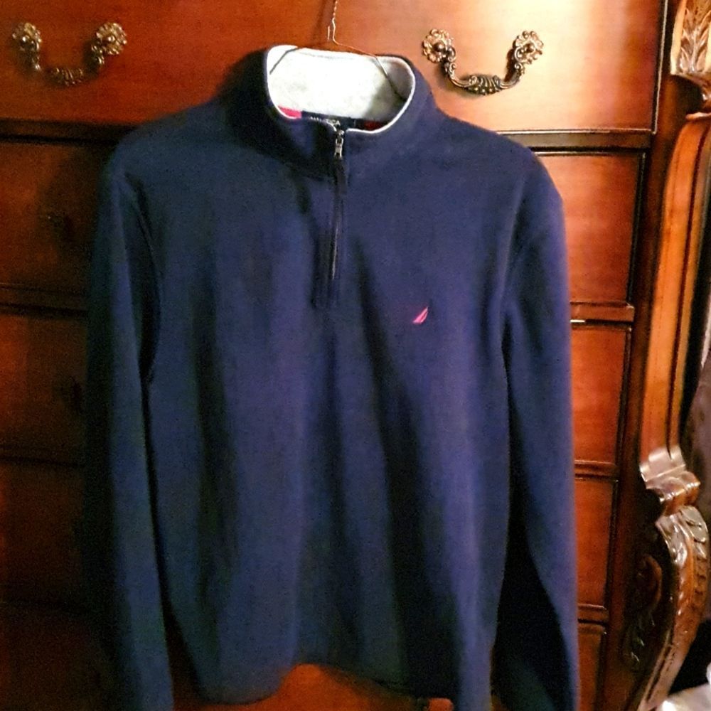 Men's Nautica Spell Out Collar Fleece Jacket sz L